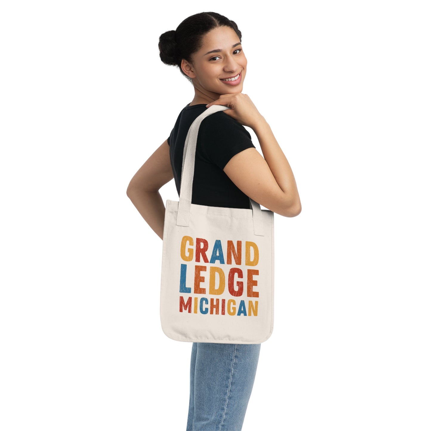 GRAND LEDGE ALPHABET ORGANIC ECO-FRIENDLY TOTE BAG