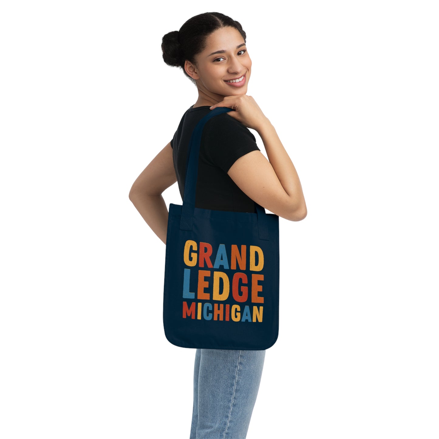 GRAND LEDGE ALPHABET ORGANIC ECO-FRIENDLY TOTE BAG