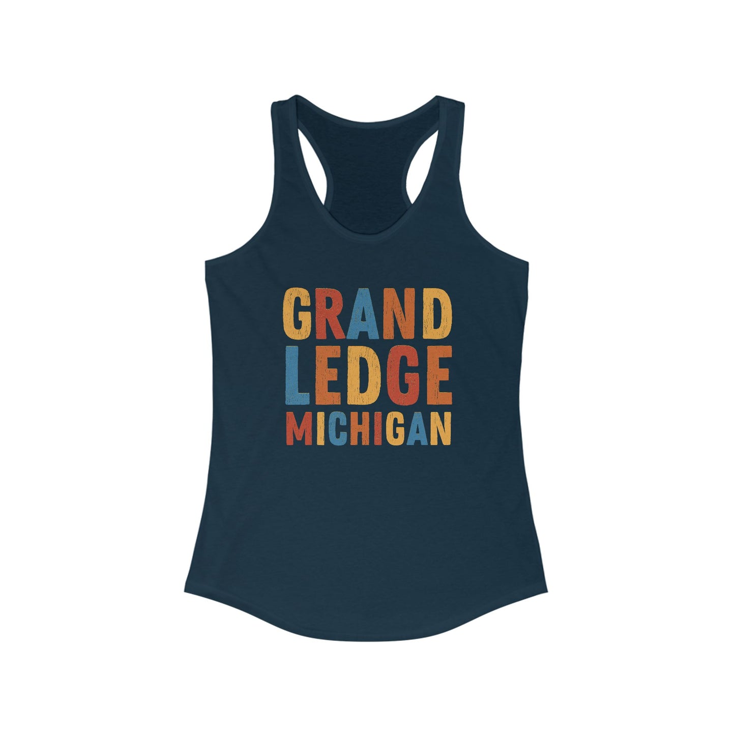 GRAND LEDGE ALPHABET WOMENS RACERBACK TANK