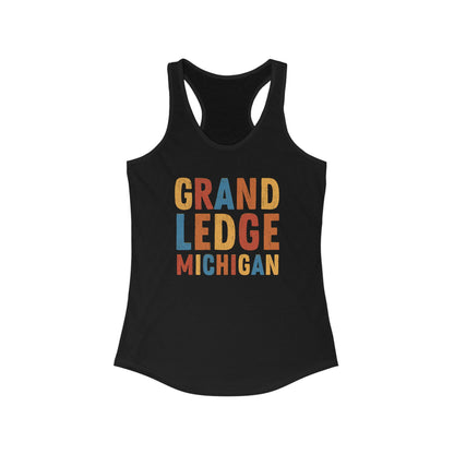 GRAND LEDGE ALPHABET WOMENS RACERBACK TANK