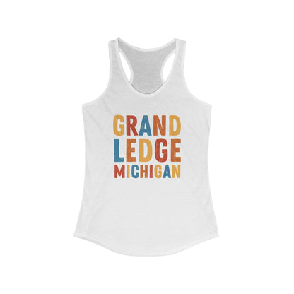 GRAND LEDGE ALPHABET WOMENS RACERBACK TANK