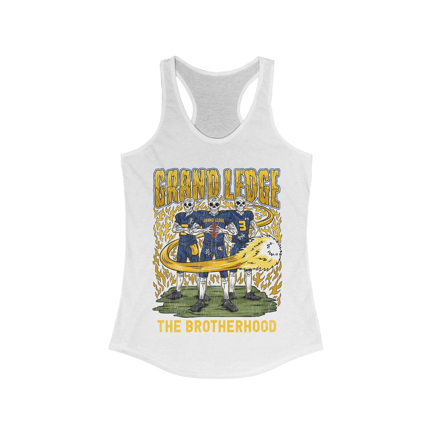 GRAND LEDGE FOOTBALL BROTHERHOOD WOMENS RACERBACK TANK