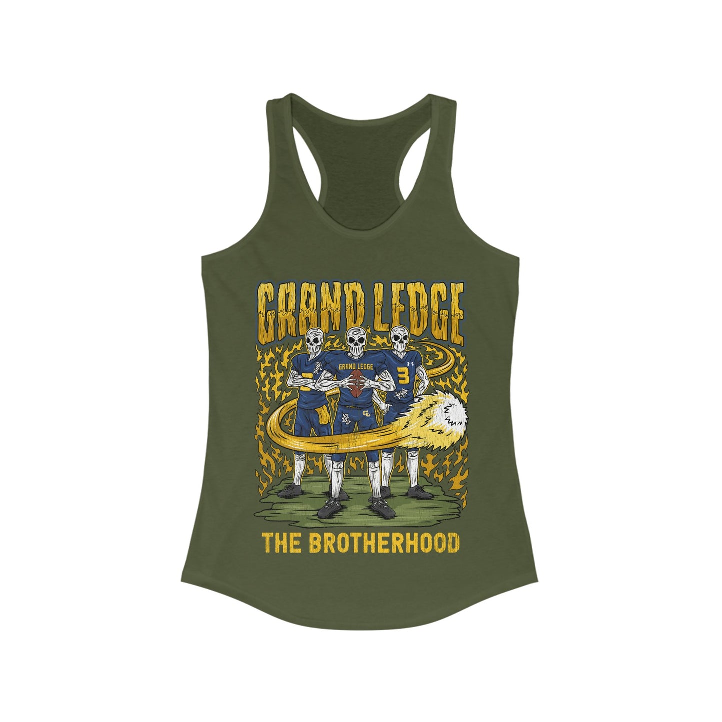 GRAND LEDGE FOOTBALL BROTHERHOOD WOMENS RACERBACK TANK