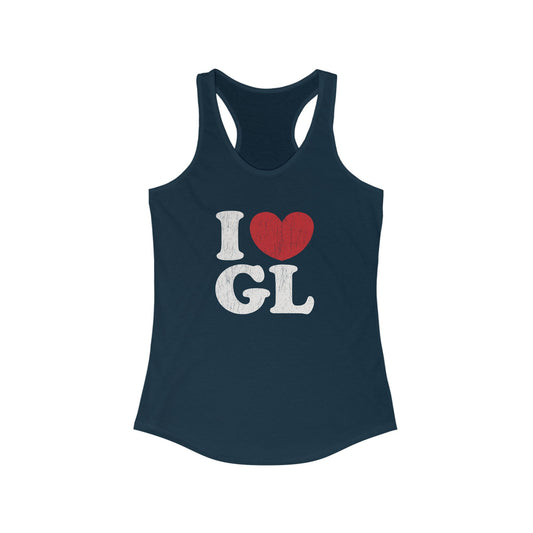 GRAND LEDGEI LOVE GL WOMENS RACERBACK TANK